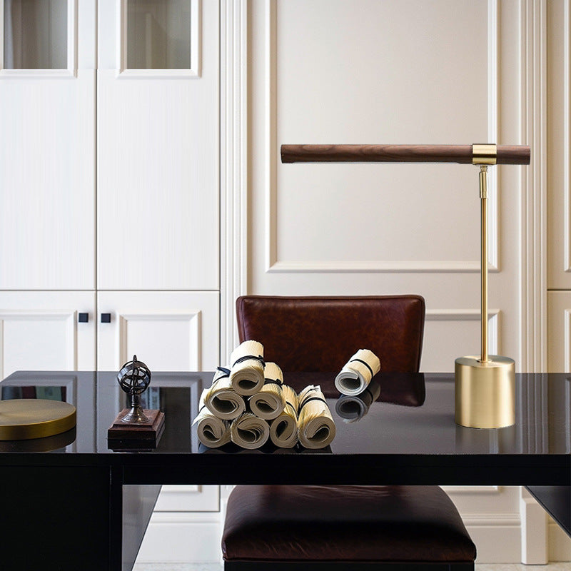 Warm Wood Grain Table Lamp