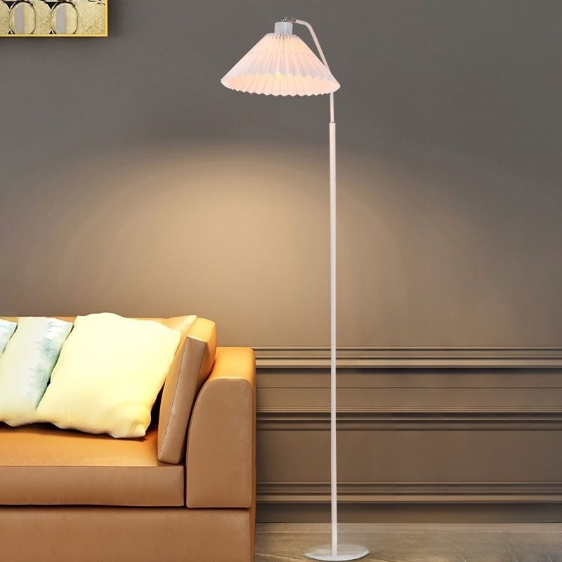 Warm Vintage Pleated Floor Lamp