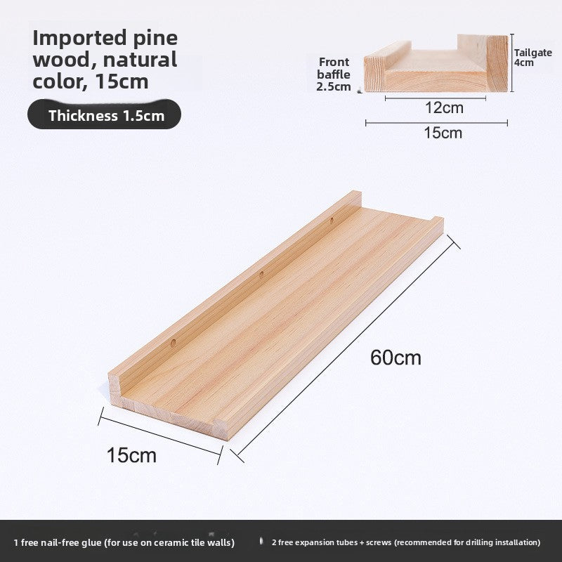 Slimline Solid Wood Wall Shelf