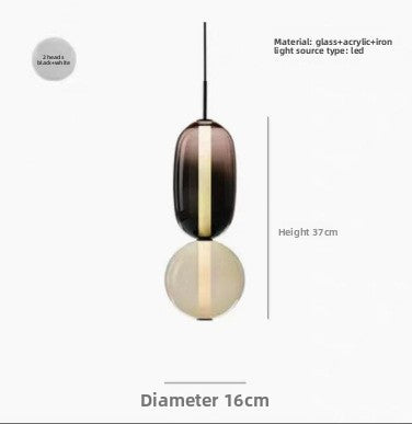Colourful Multi-Head Glass Pendant Light