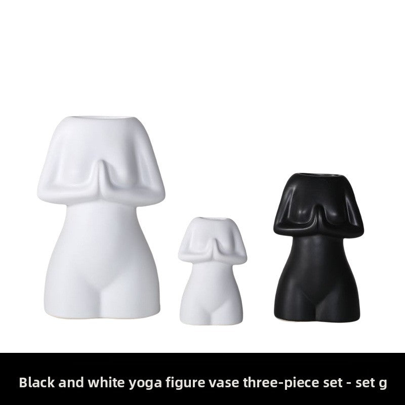 Glazed Face Art Ceramic Vase