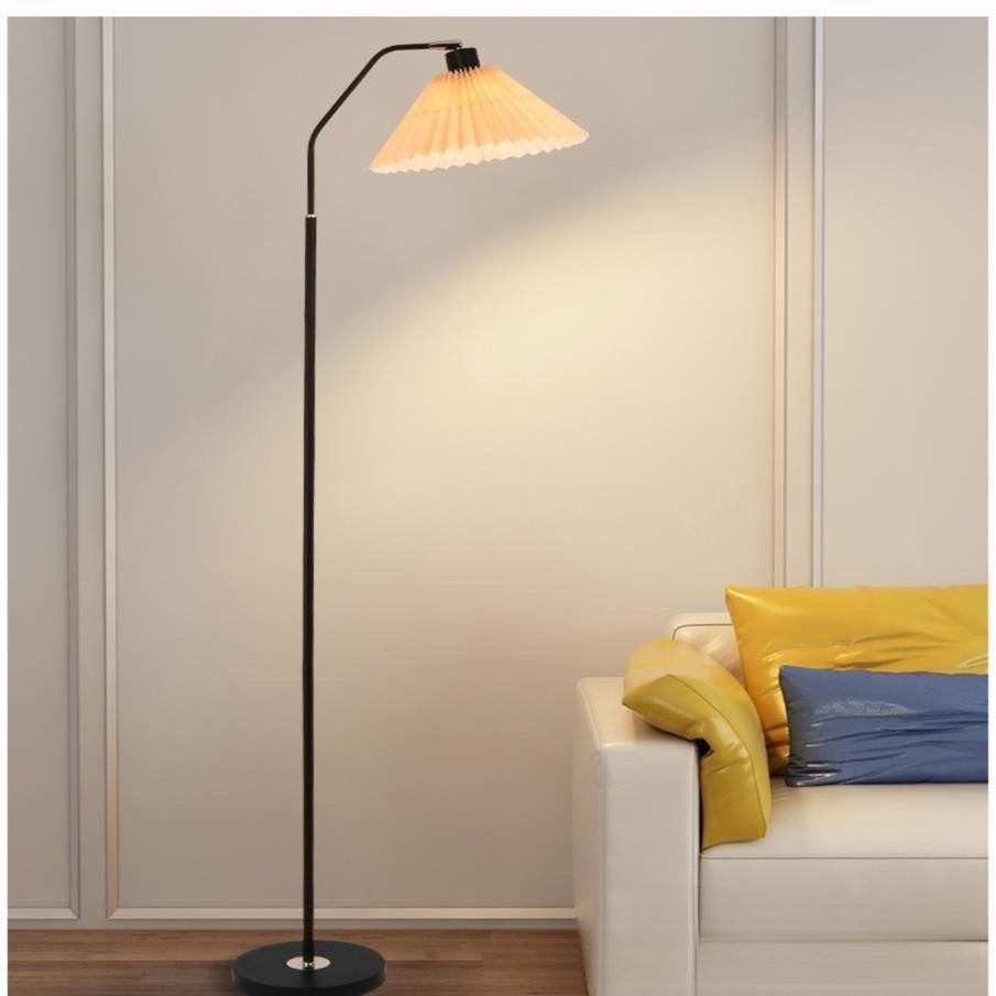 Warm Vintage Pleated Floor Lamp