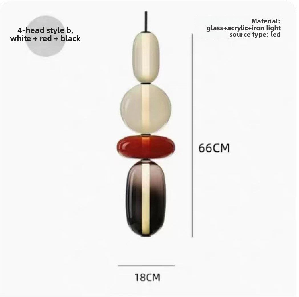 Colourful Multi-Head Glass Pendant Light