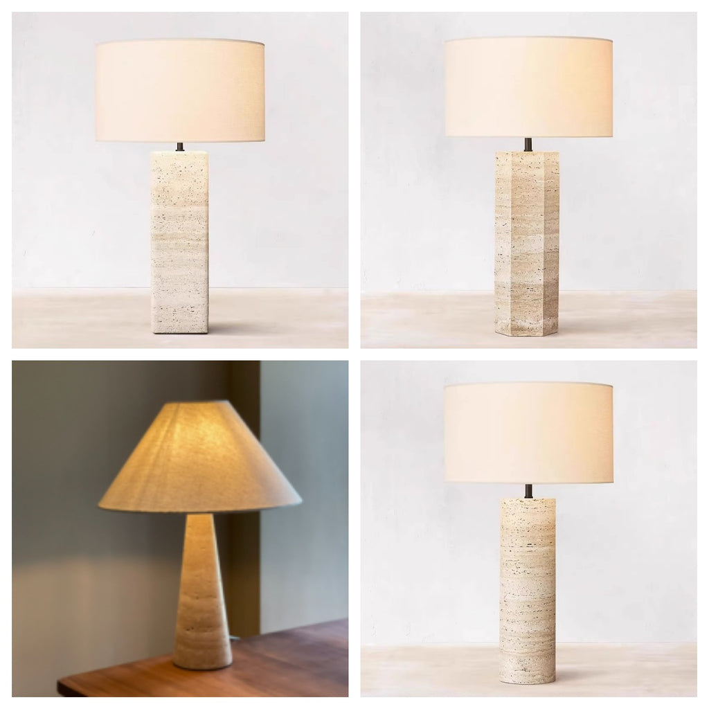 Textured Cave Stone Table Lamp