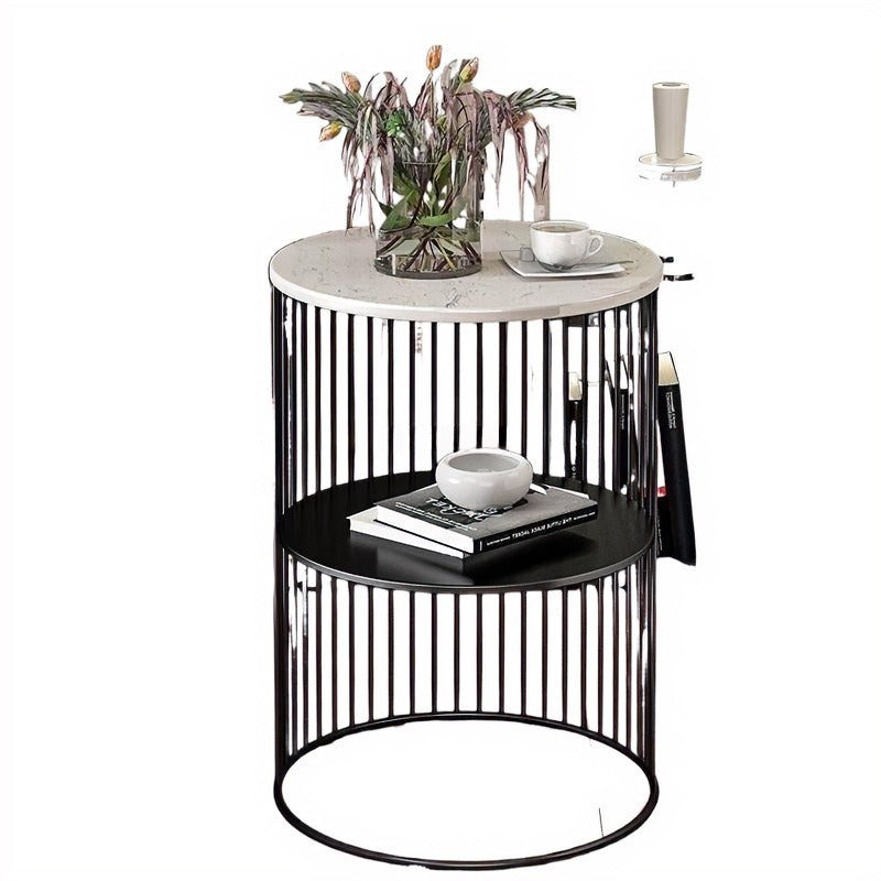 Slim Marble Top Side Table