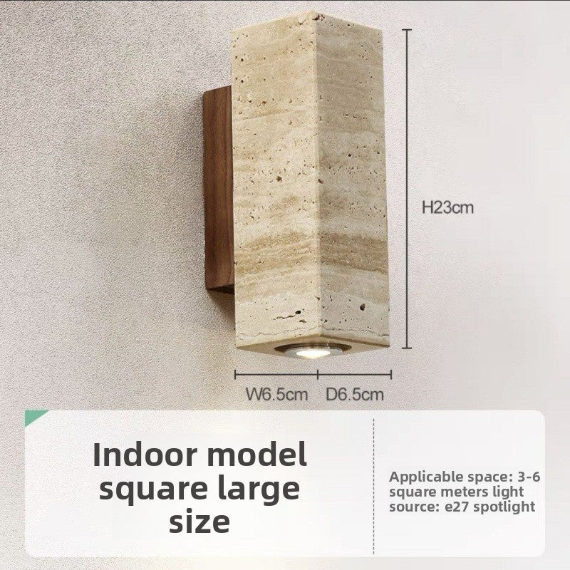 Natural Travertine LED Wall Light