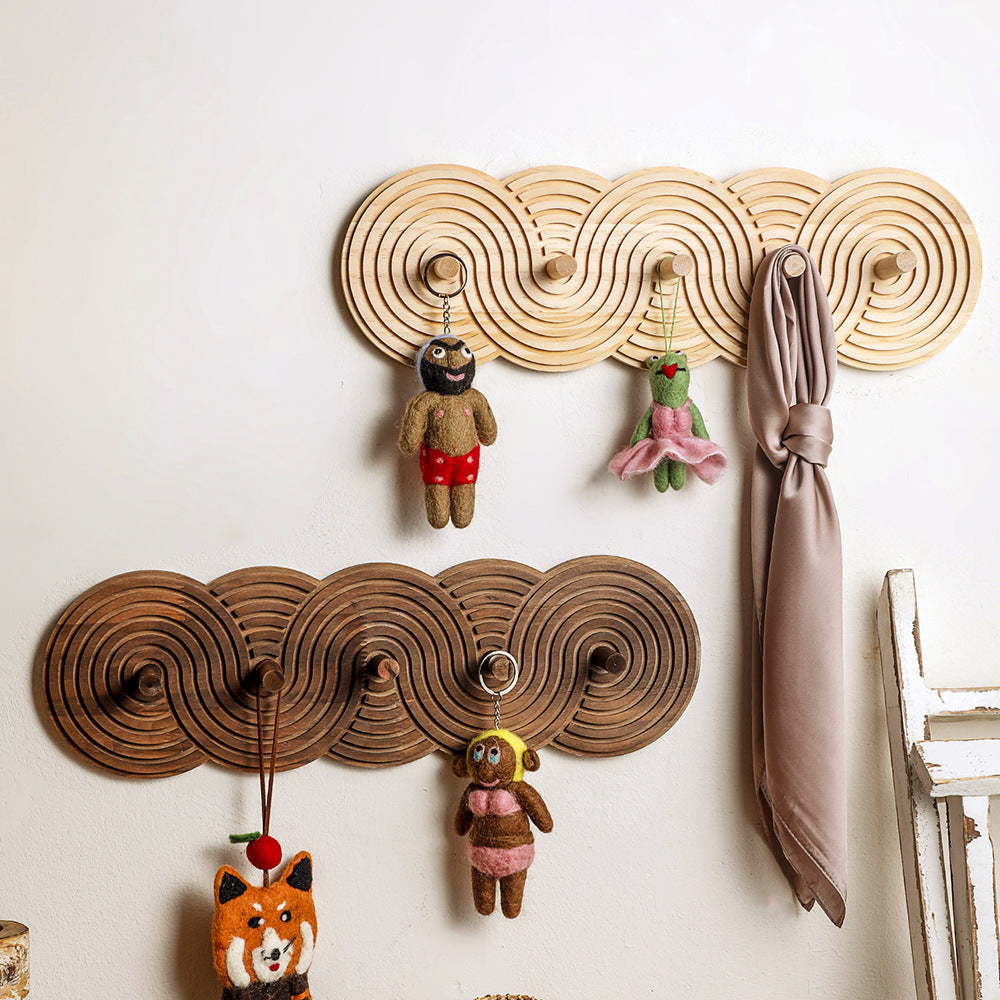 Sculptural Spiral Wood Wall Hanging