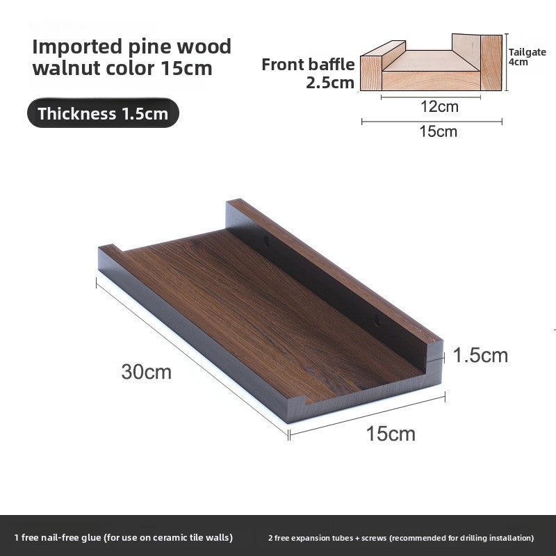 Slimline Solid Wood Wall Shelf