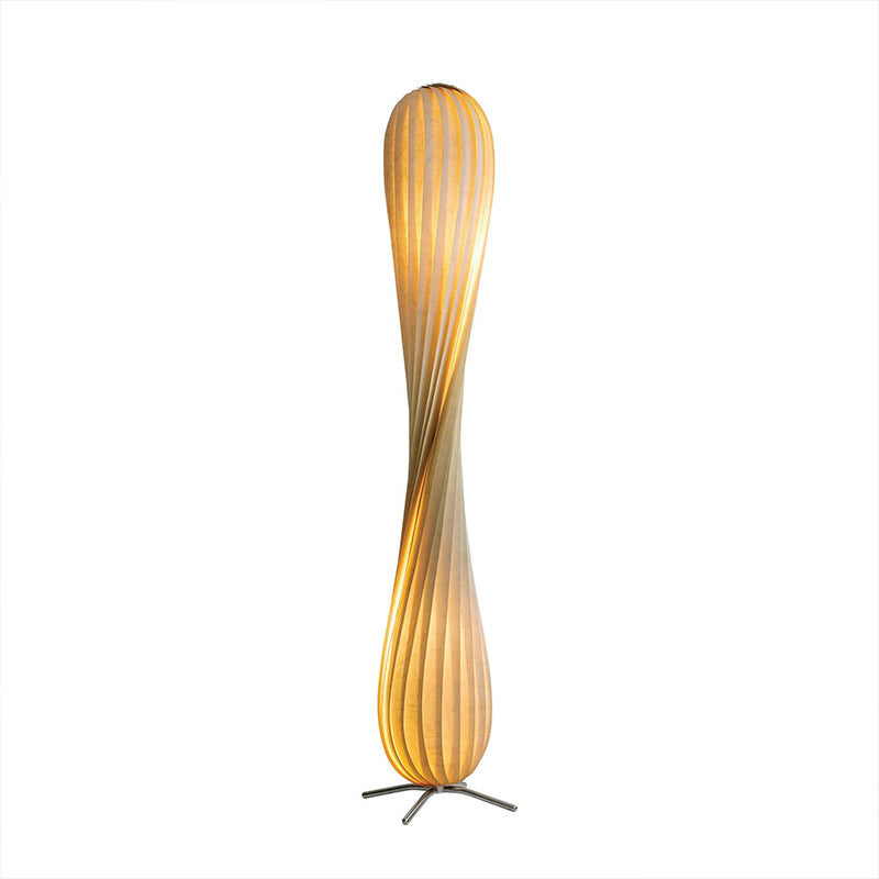 Grained Wood Veneer Table Lamp