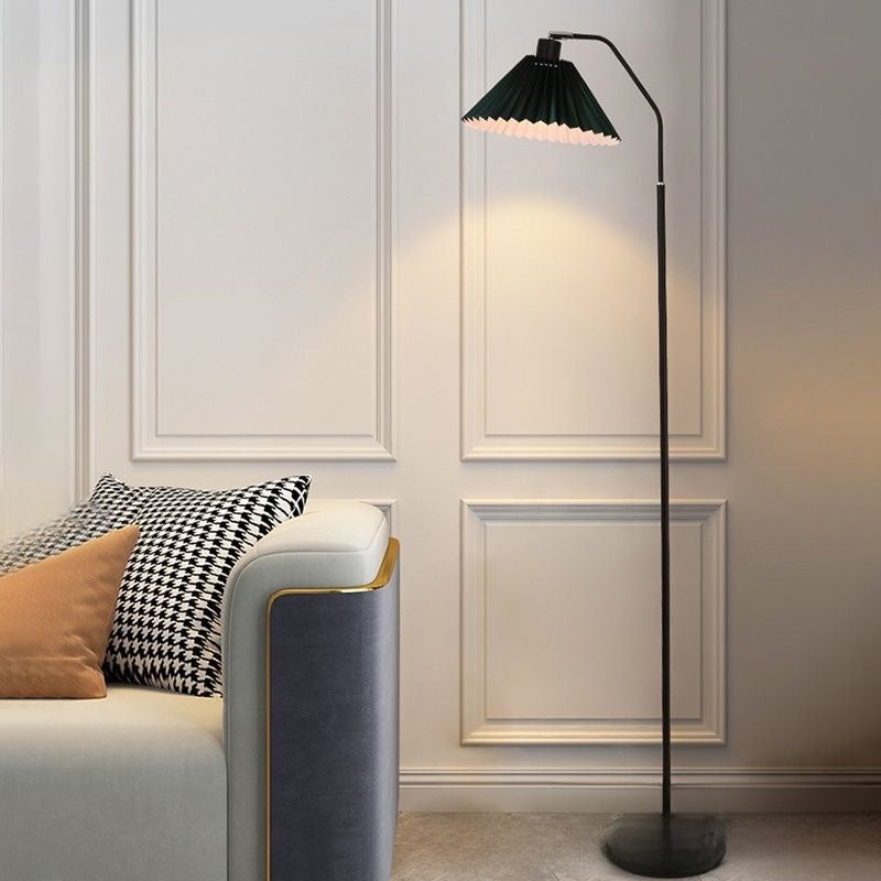 Warm Vintage Pleated Floor Lamp