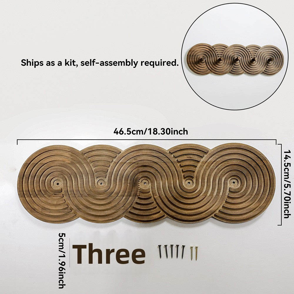 Sculptural Spiral Wood Wall Hanging