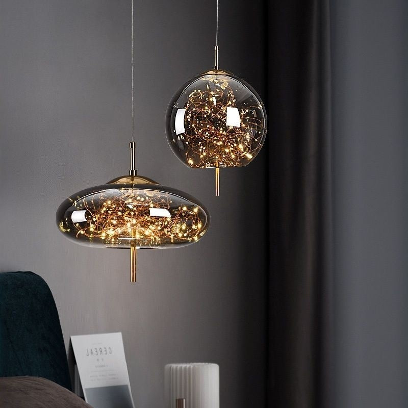 Smoked Glass Pendant Light
