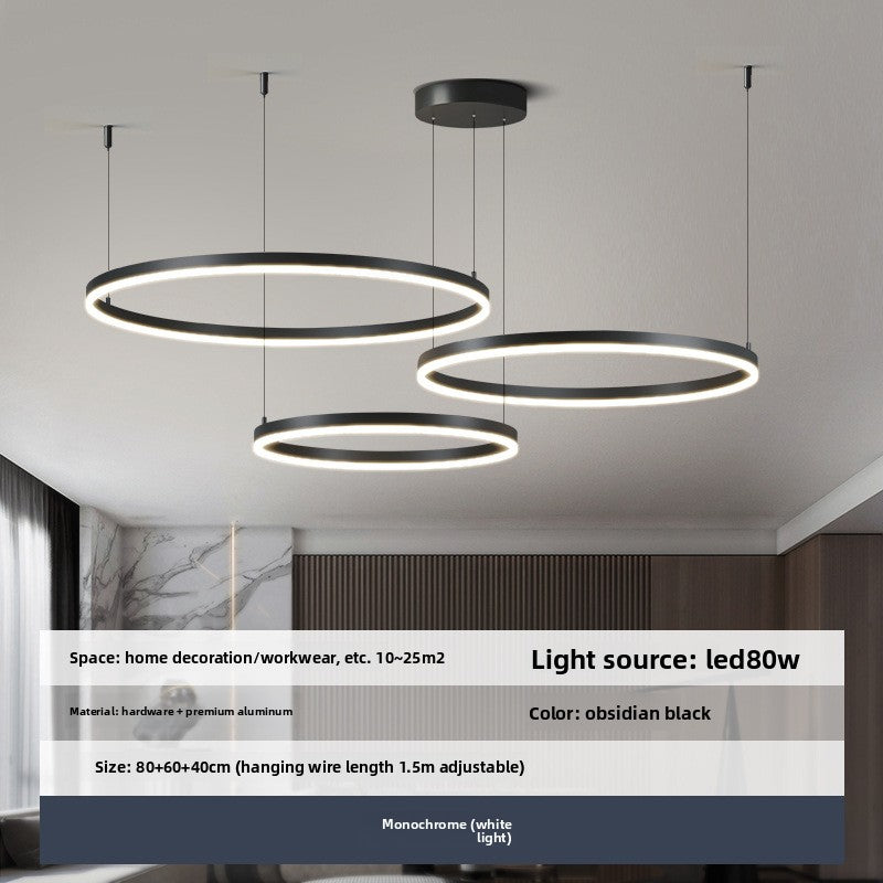 Dimmable Multi-Ring LED Pendant Light
