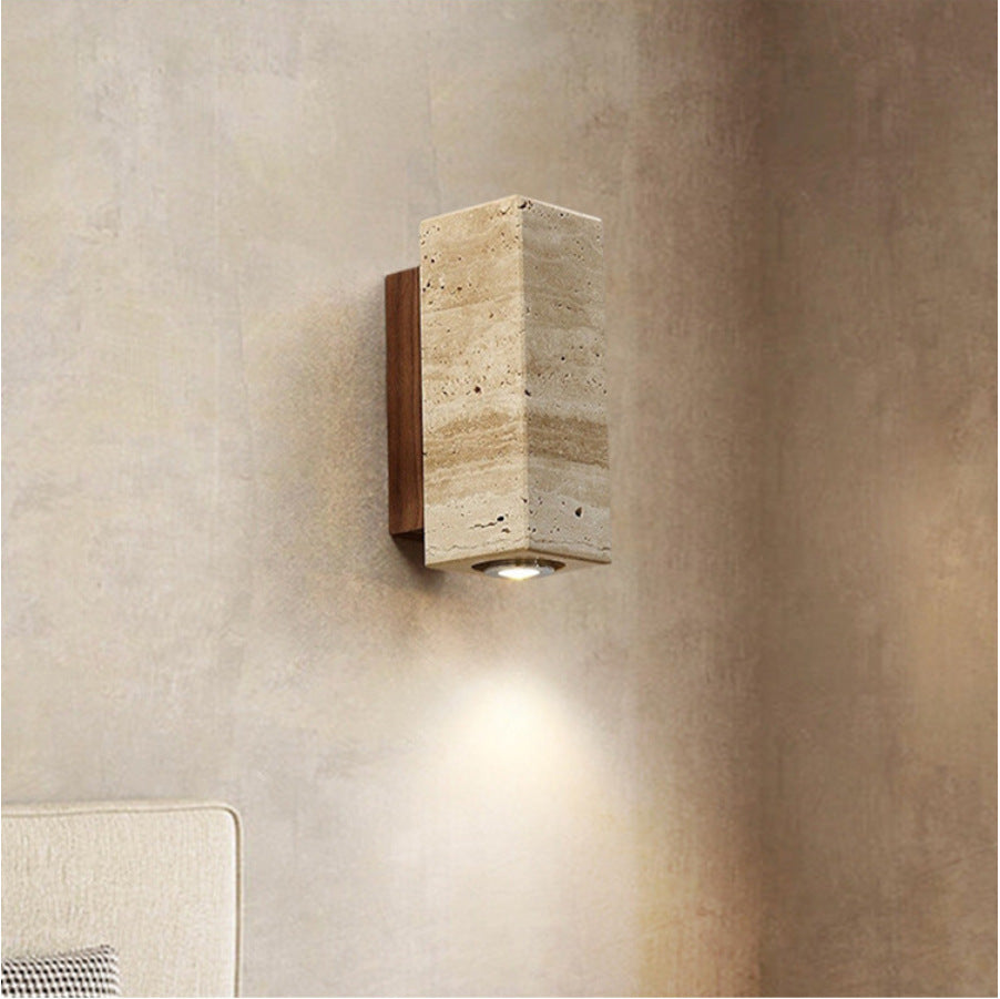 Natural Travertine LED Wall Light