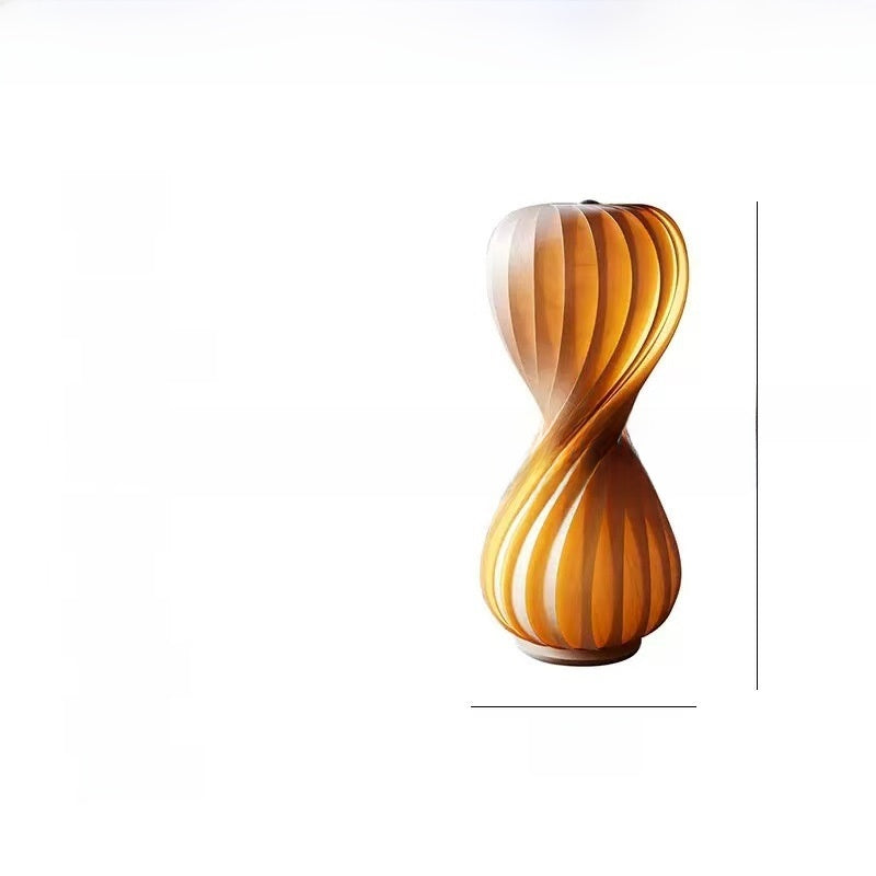 Grained Wood Veneer Table Lamp