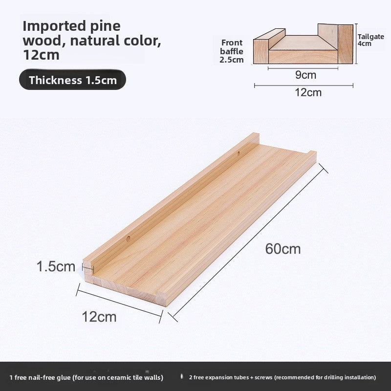Slimline Solid Wood Wall Shelf