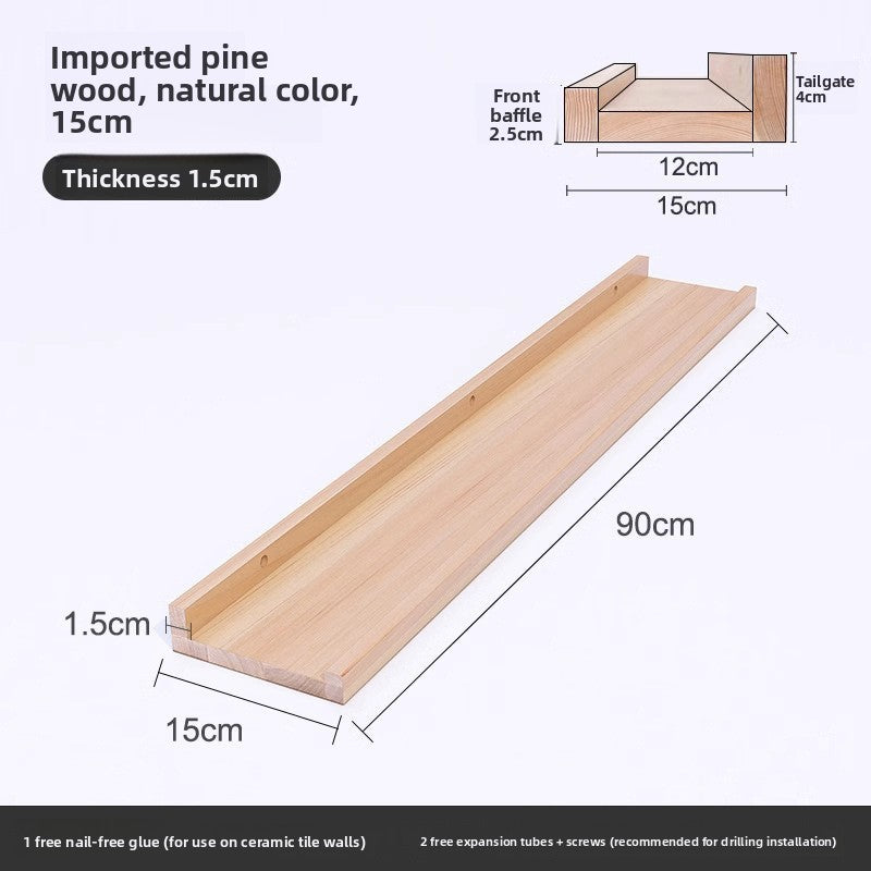 Slimline Solid Wood Wall Shelf