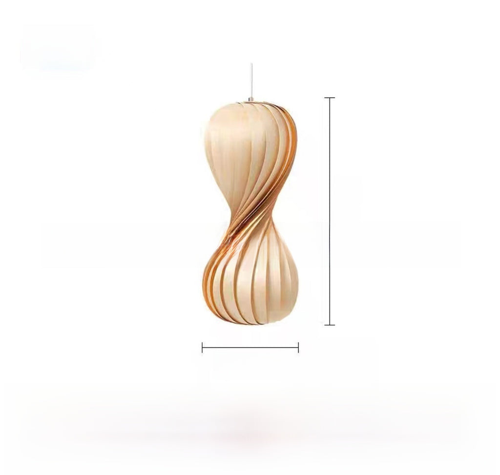 Grained Wood Veneer Table Lamp