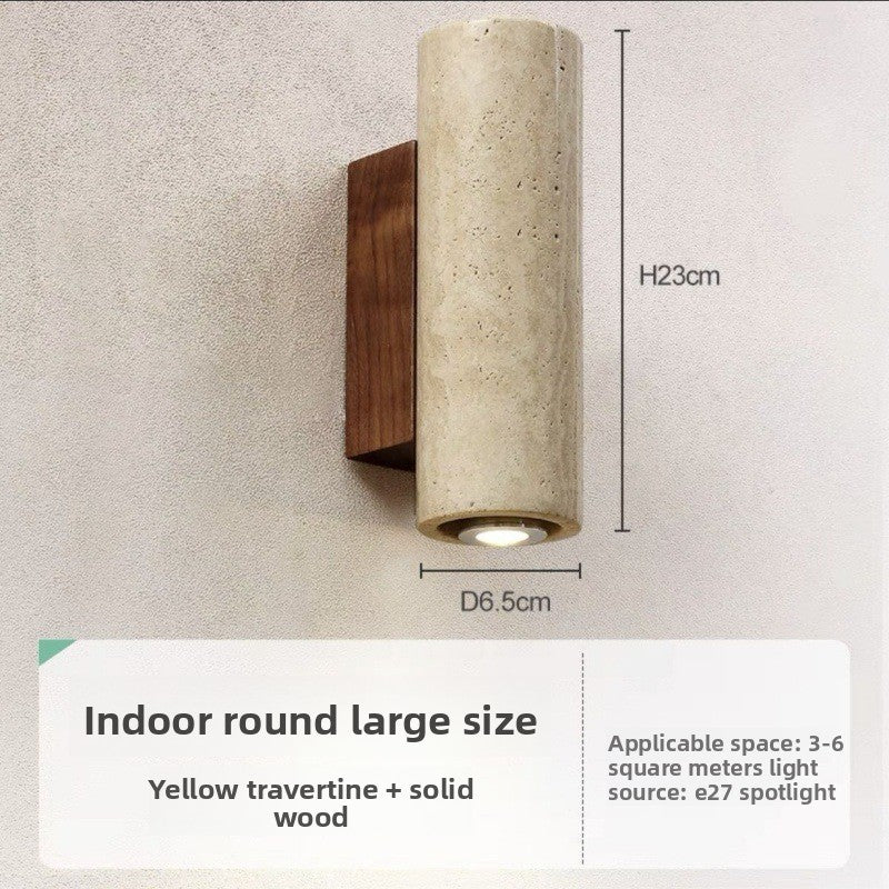 Natural Travertine LED Wall Light