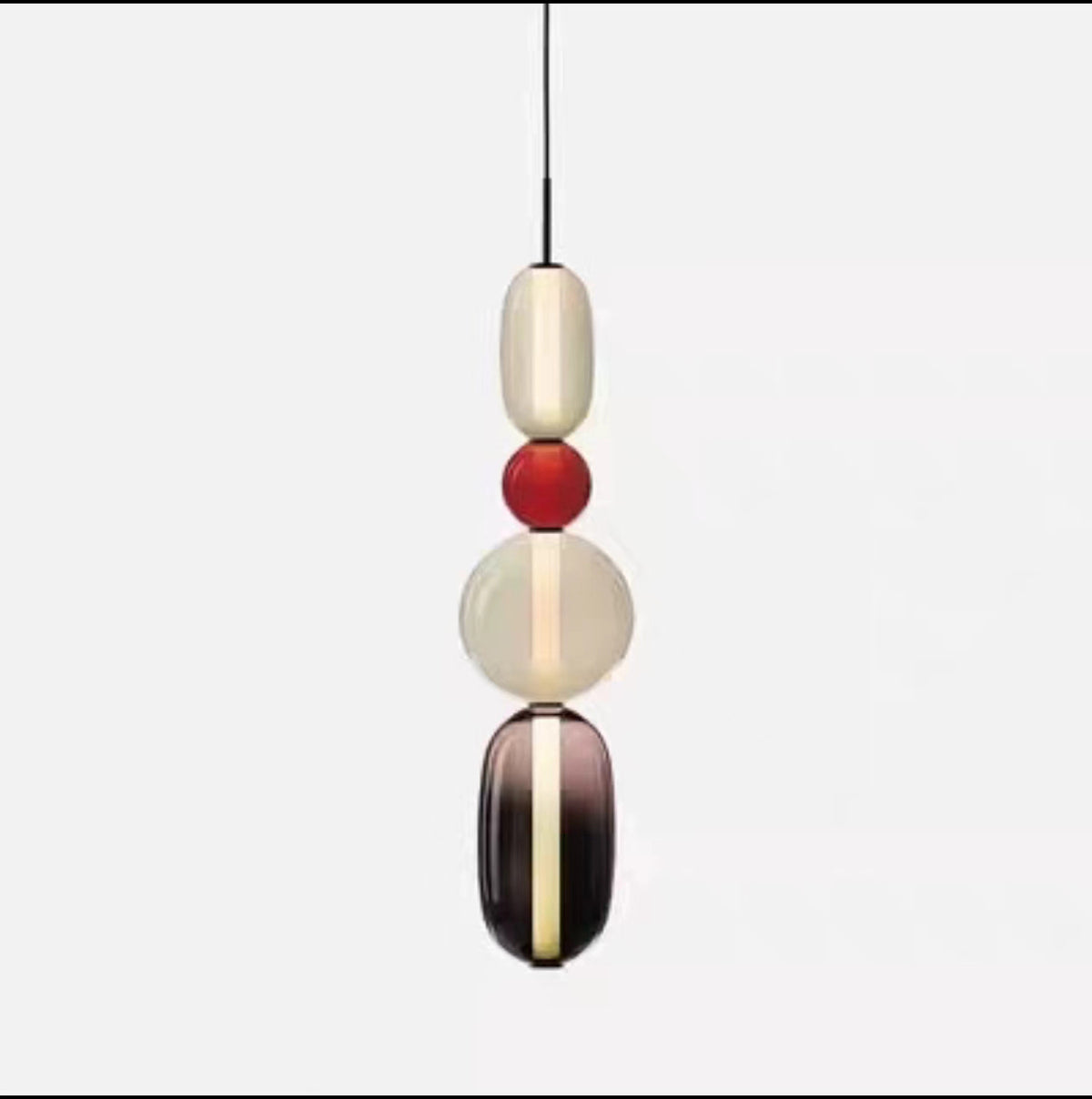 Colourful Multi-Head Glass Pendant Light