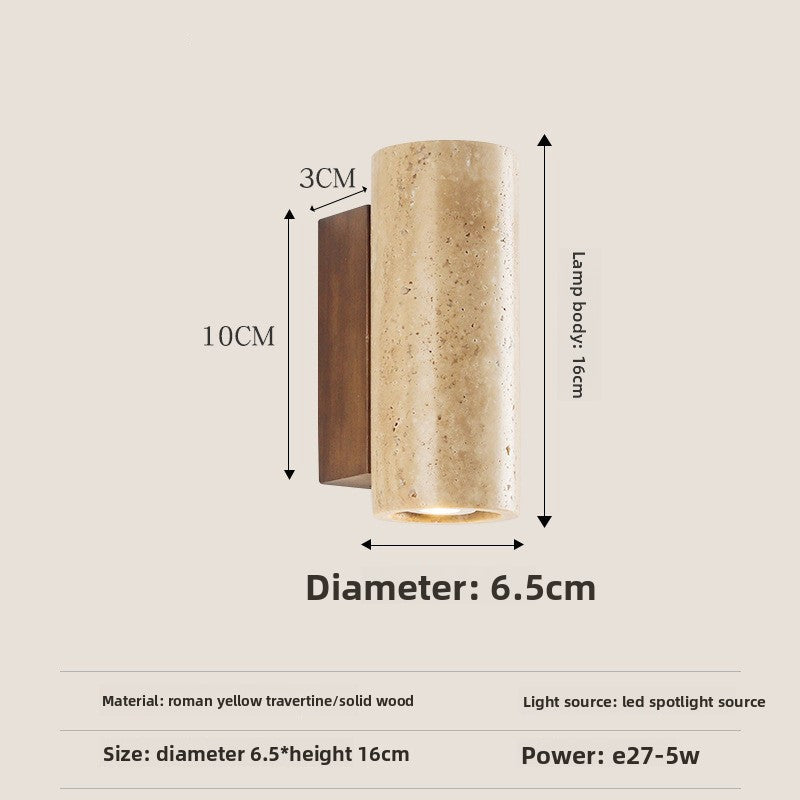 Natural Travertine LED Wall Light