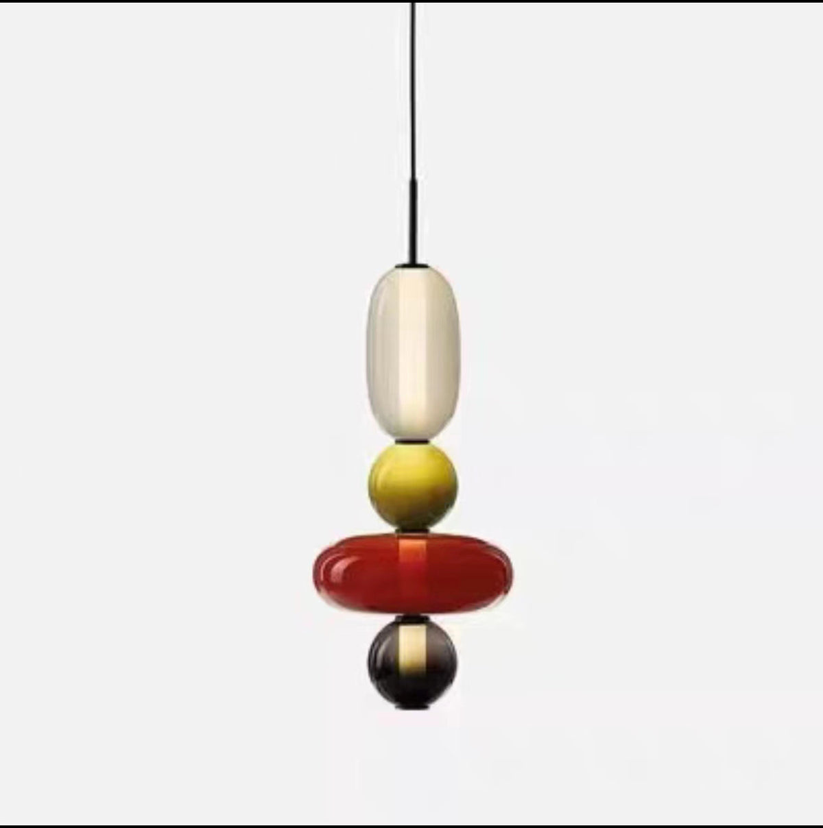 Colourful Multi-Head Glass Pendant Light