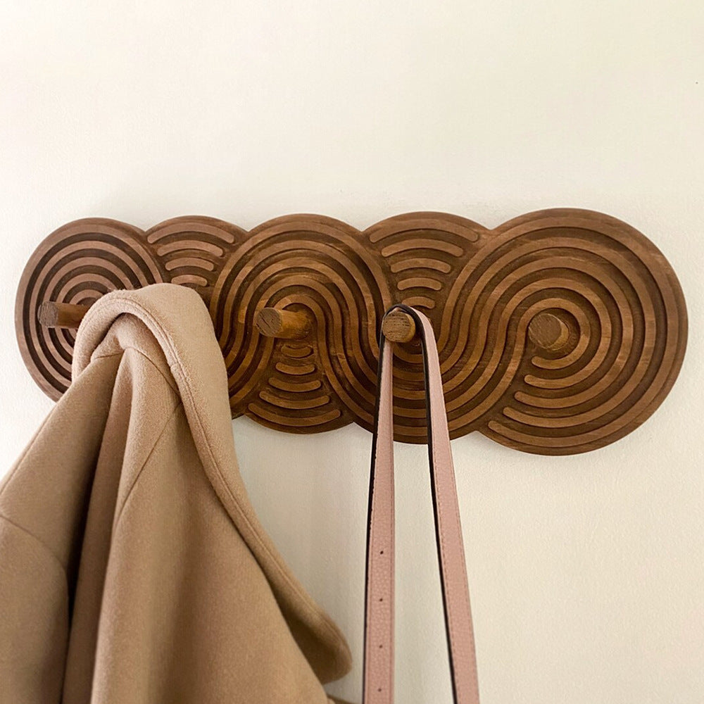 Sculptural Spiral Wood Wall Hanging