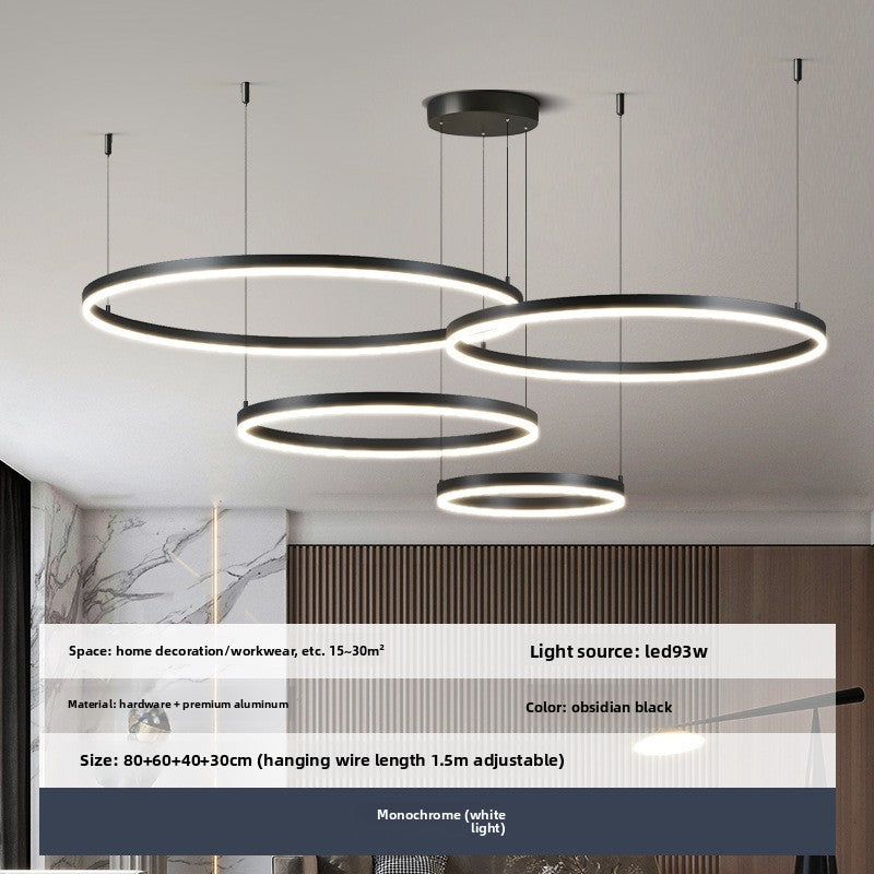 Dimmable Multi-Ring LED Pendant Light
