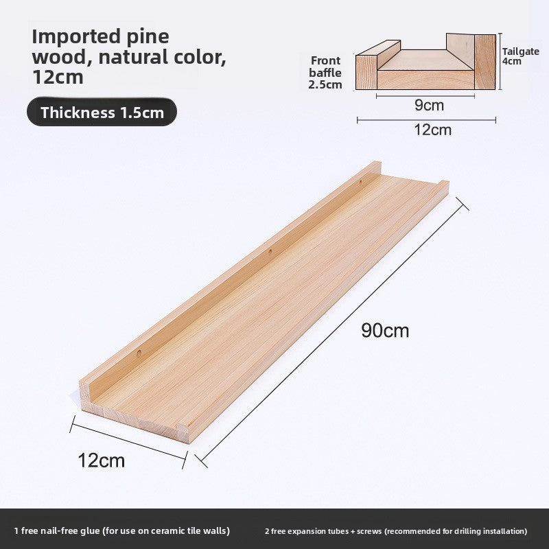 Slimline Solid Wood Wall Shelf