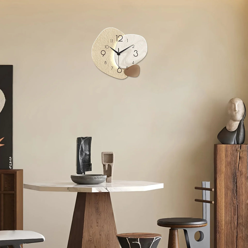 TempoStone Silent Wall Clock | Modern Stone-Effect Quartz Design