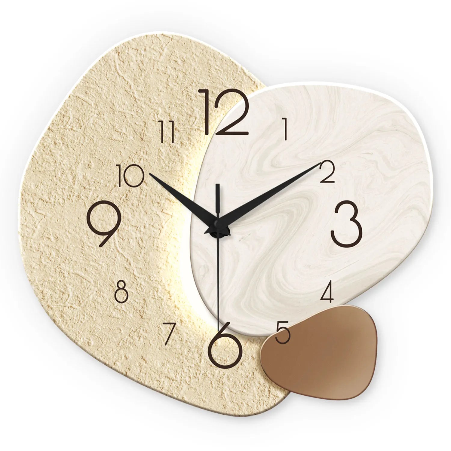 TempoStone Silent Wall Clock | Modern Stone-Effect Quartz Design