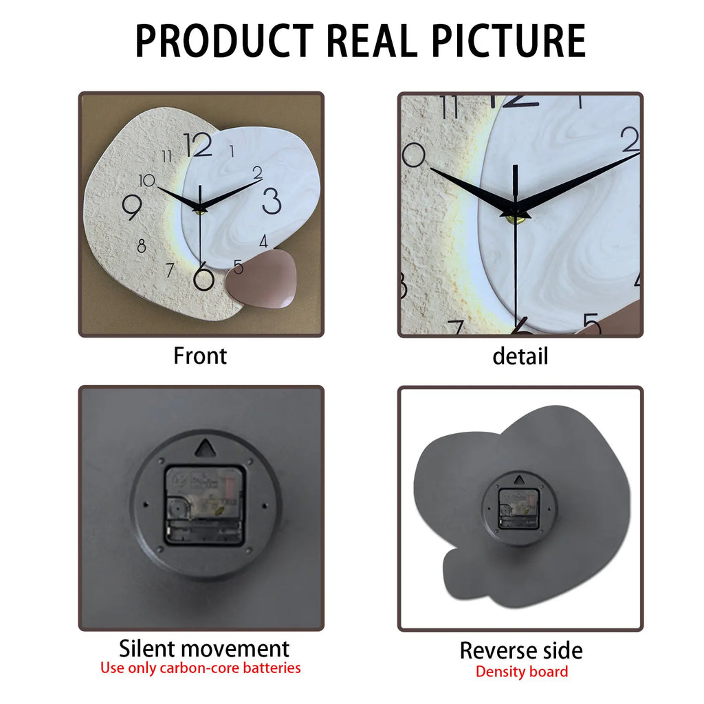 TempoStone Silent Wall Clock | Modern Stone-Effect Quartz Design