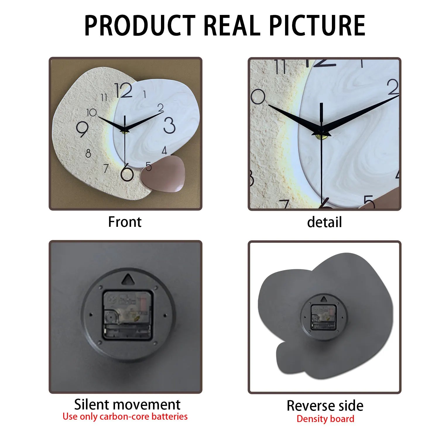 TempoStone Silent Wall Clock | Modern Stone-Effect Quartz Design