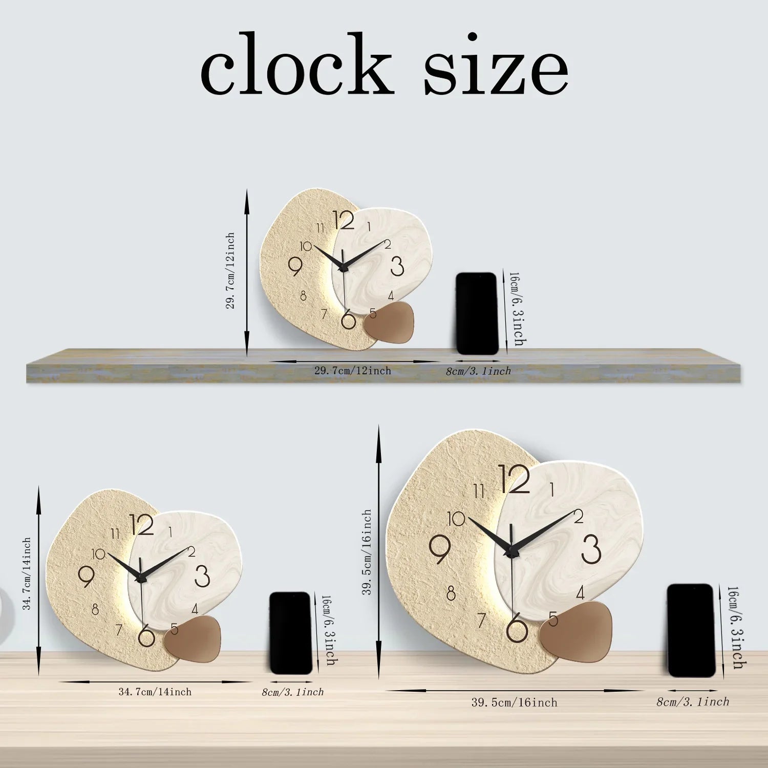 TempoStone Silent Wall Clock | Modern Stone-Effect Quartz Design