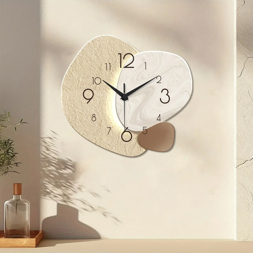 TempoStone Silent Wall Clock | Modern Stone-Effect Quartz Design