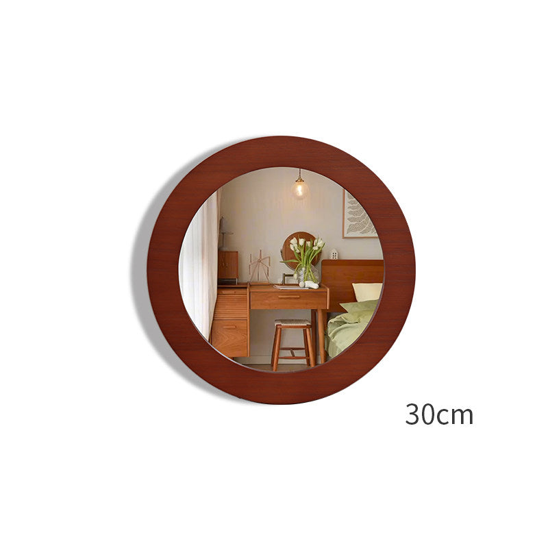 Natural Solid Wood Round Mirror