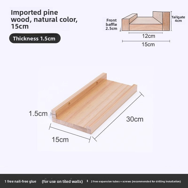 Slimline Solid Wood Wall Shelf