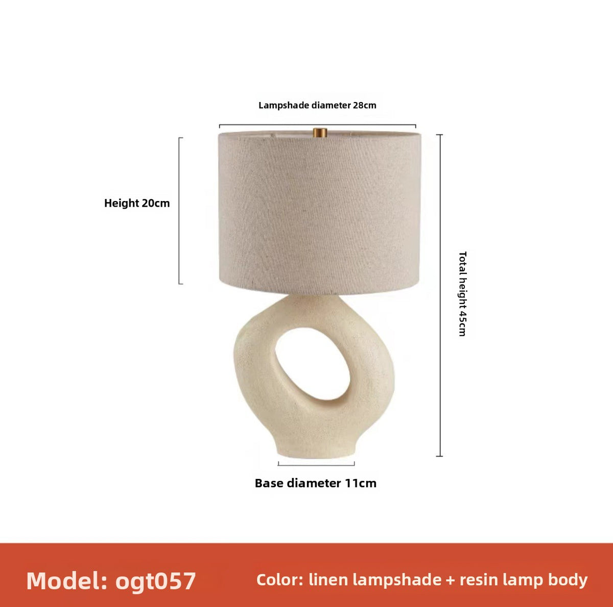 Wabi-Sabi Resin Table Lamp