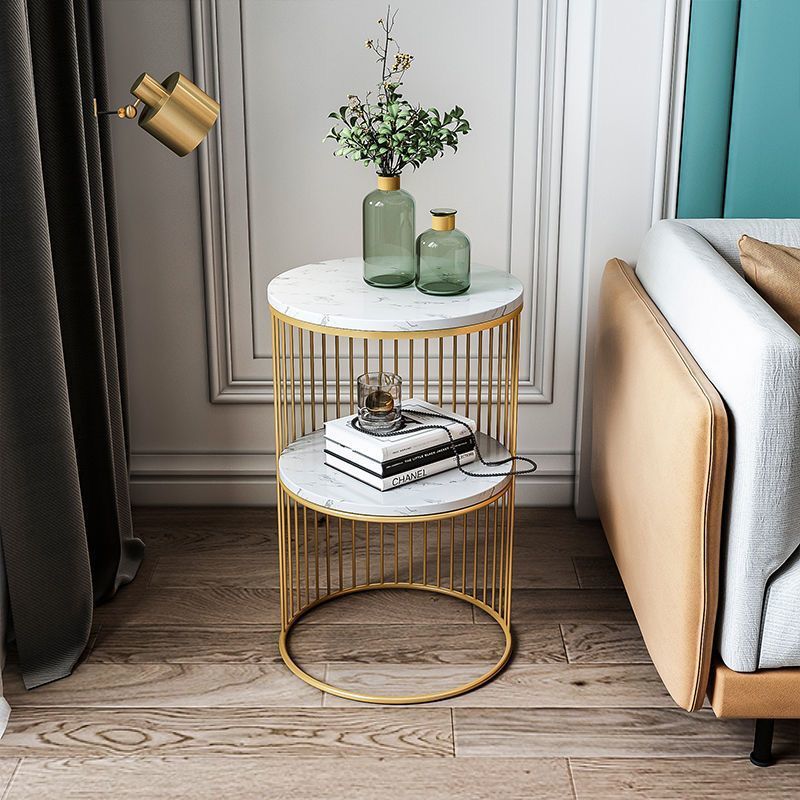 Slim Marble Top Side Table