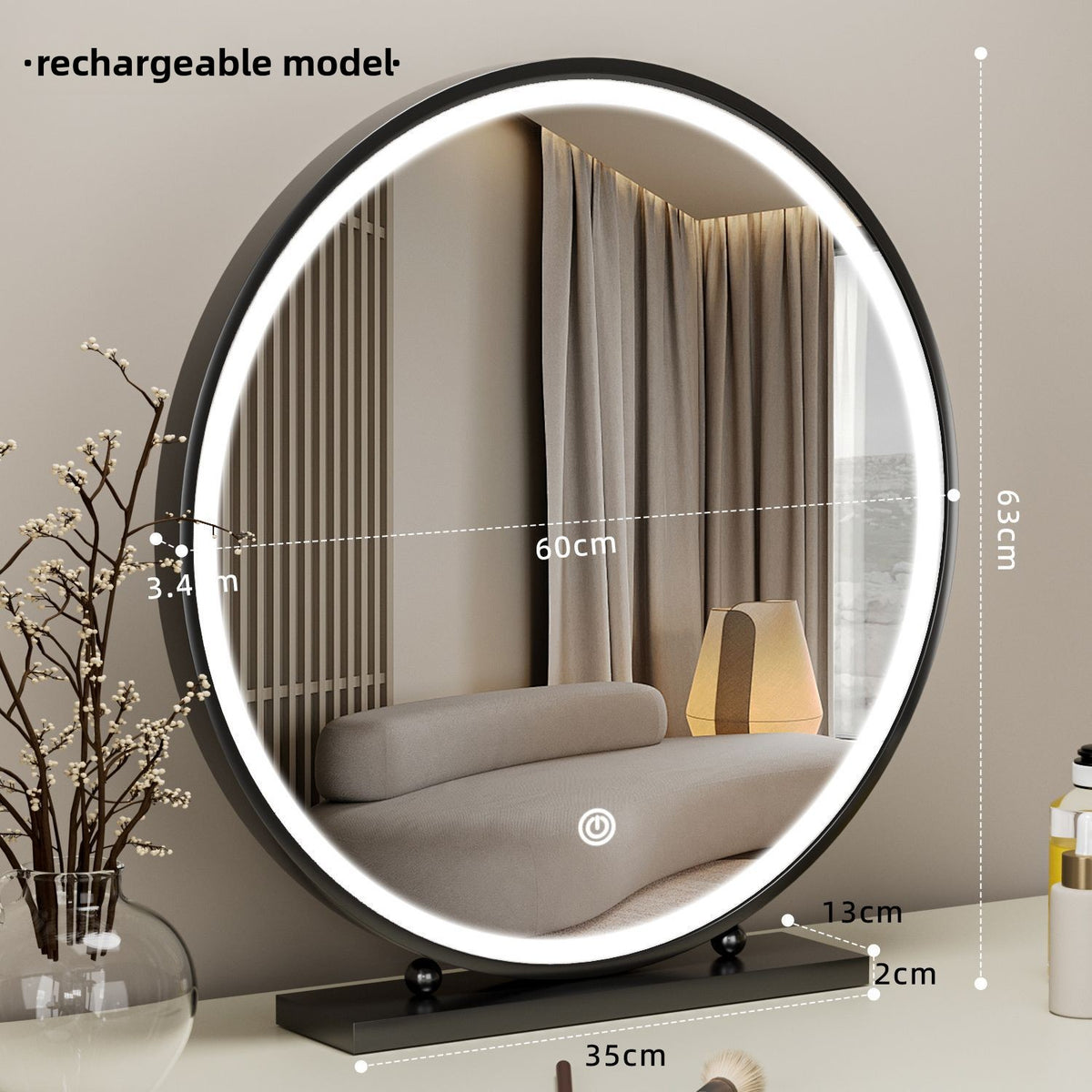 Smart Dimmable LED Vanity Mirror