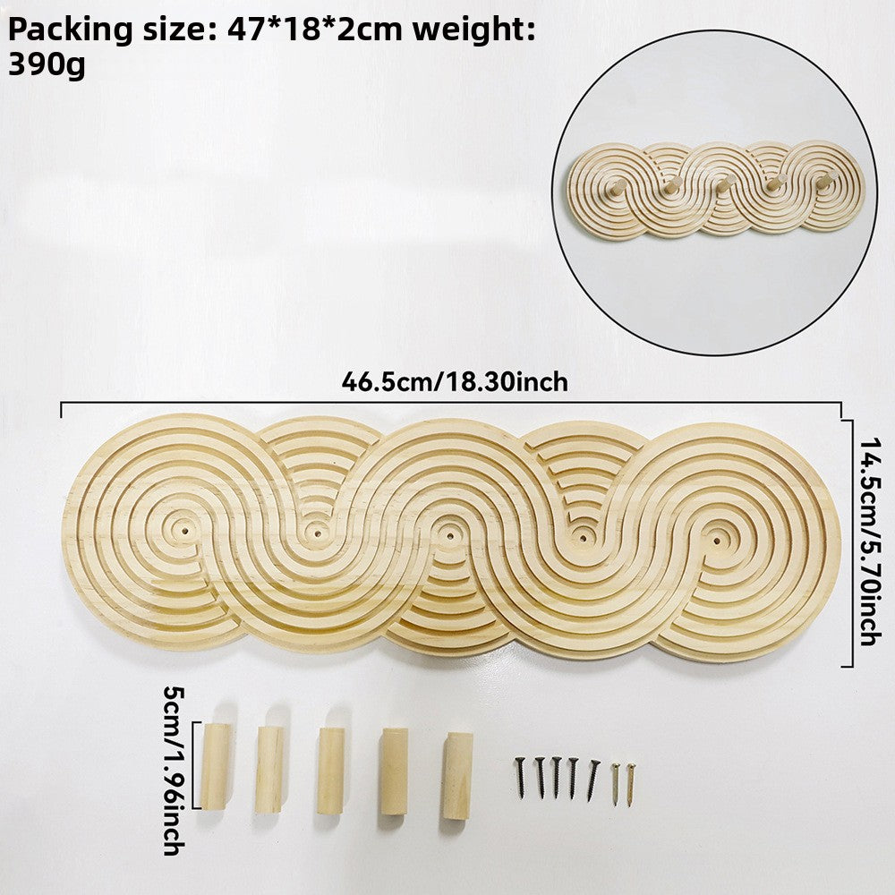 Sculptural Spiral Wood Wall Hanging