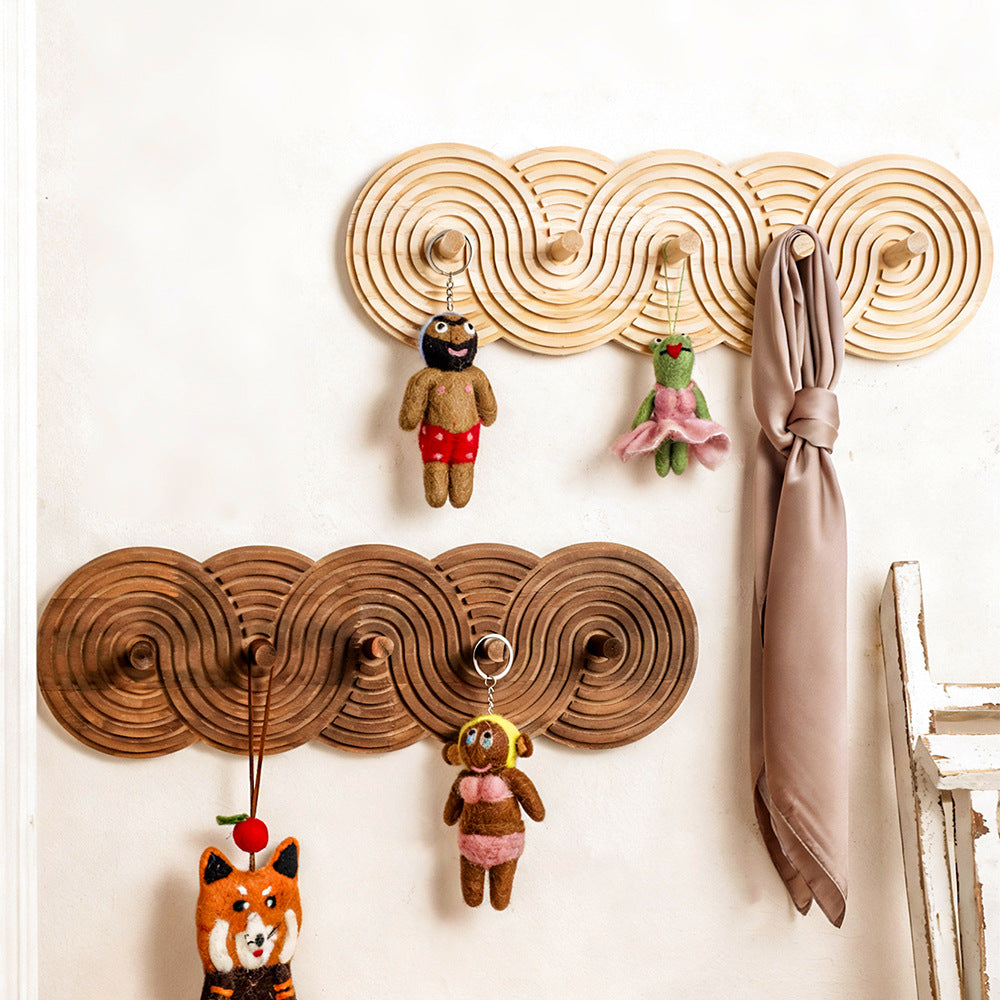 Sculptural Spiral Wood Wall Hanging