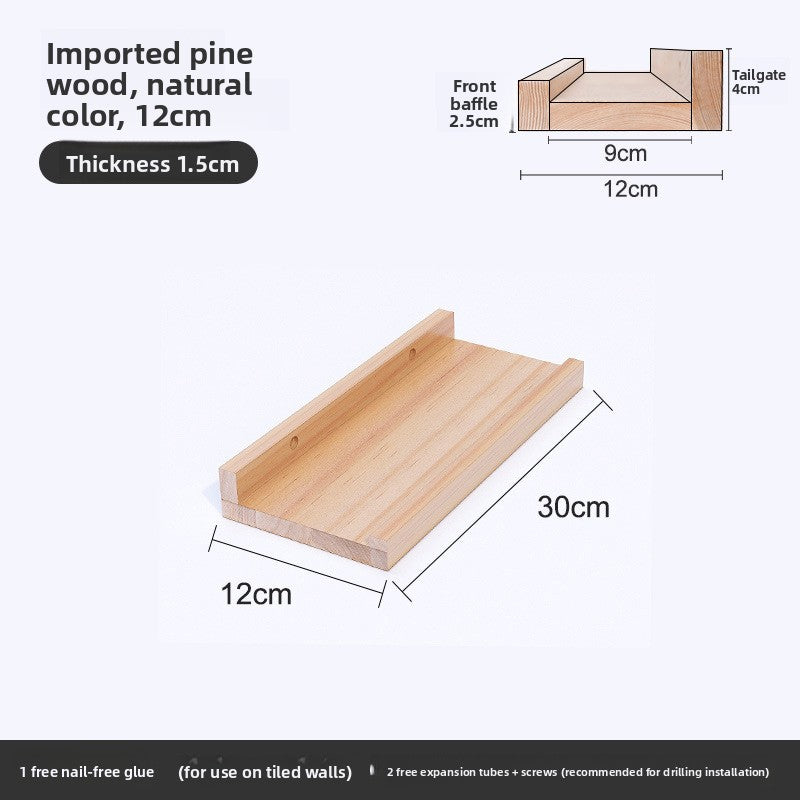 Slimline Solid Wood Wall Shelf