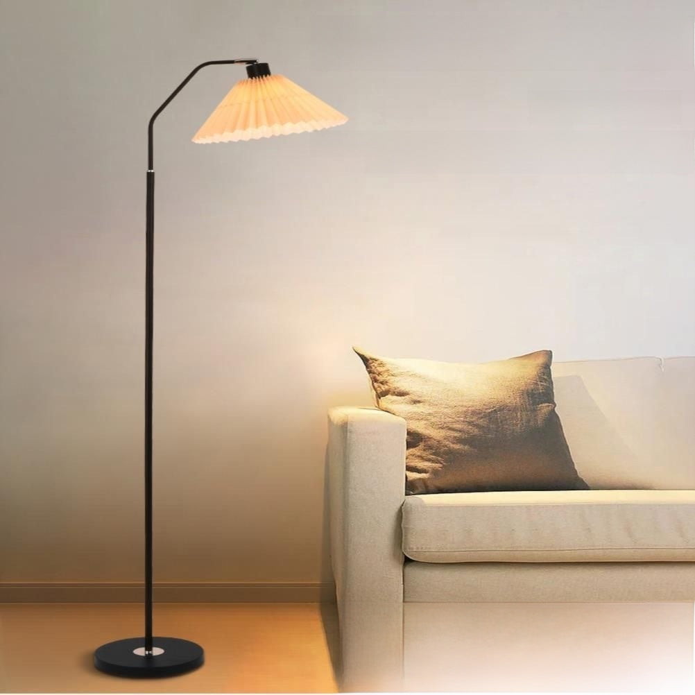 Warm Vintage Pleated Floor Lamp