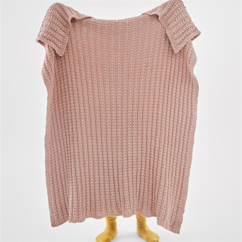 Soft Chenille Knitted Blanket