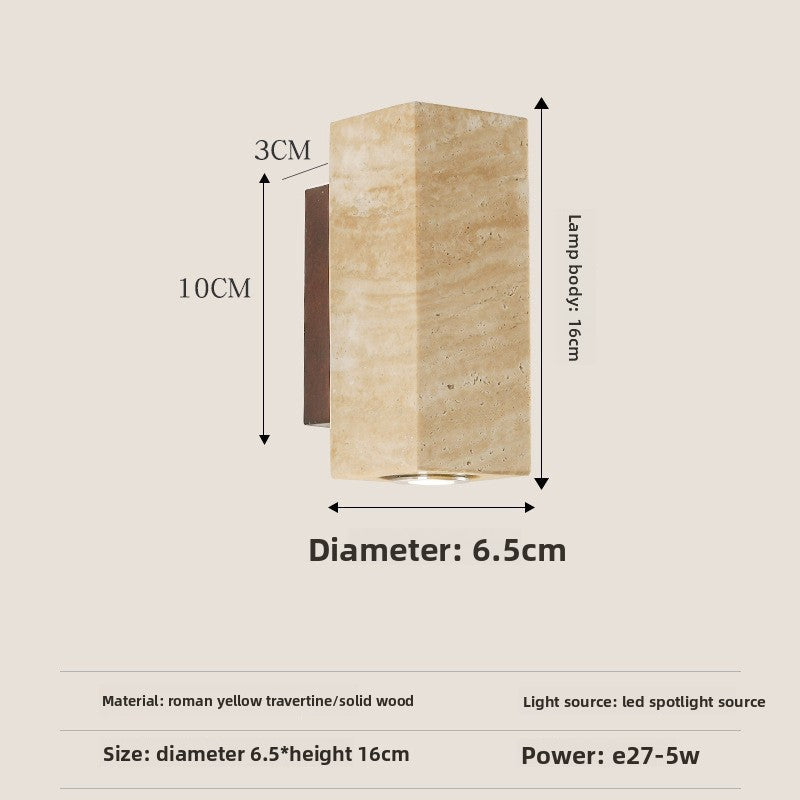 Natural Travertine LED Wall Light