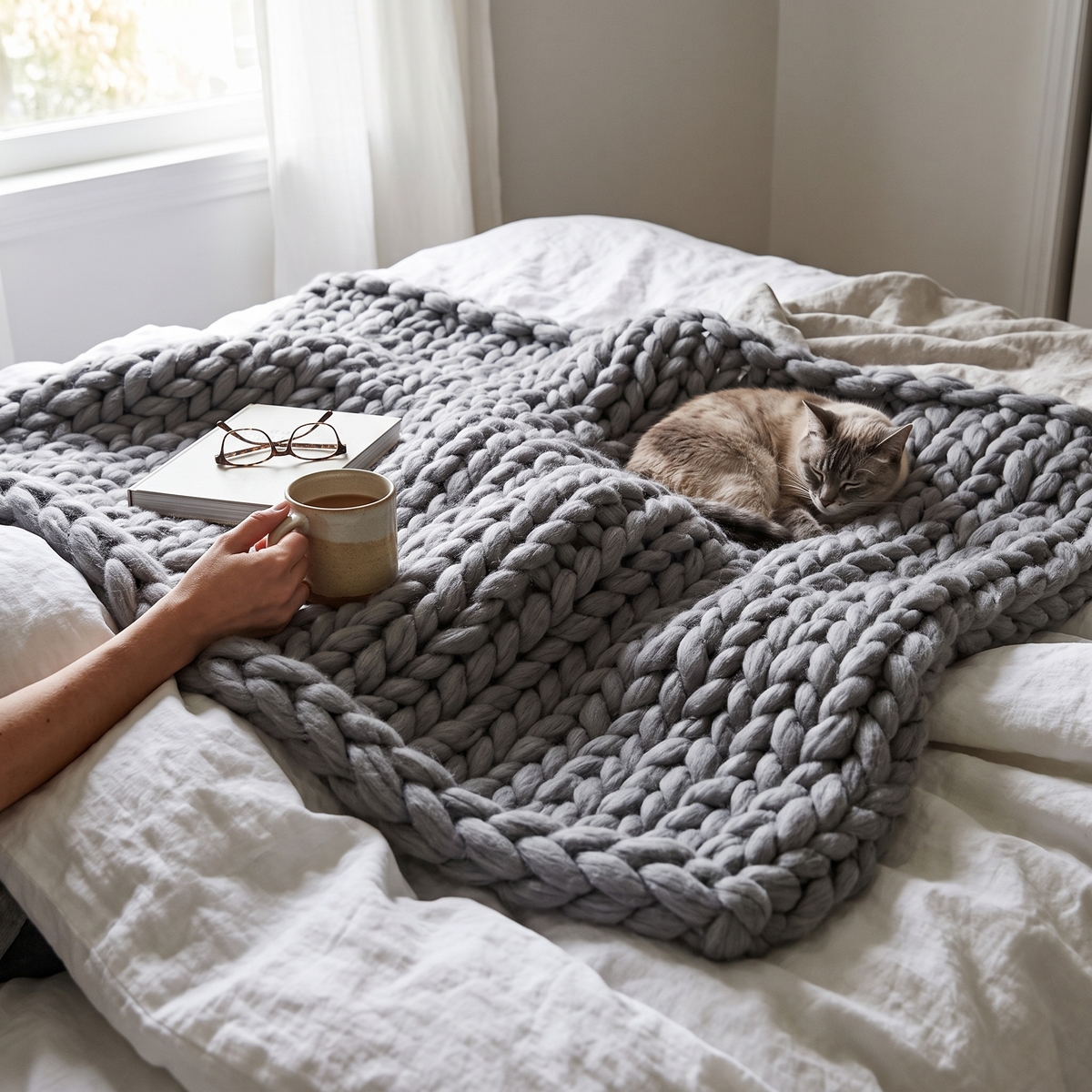 Thick throw blanket in a lifestyle setting