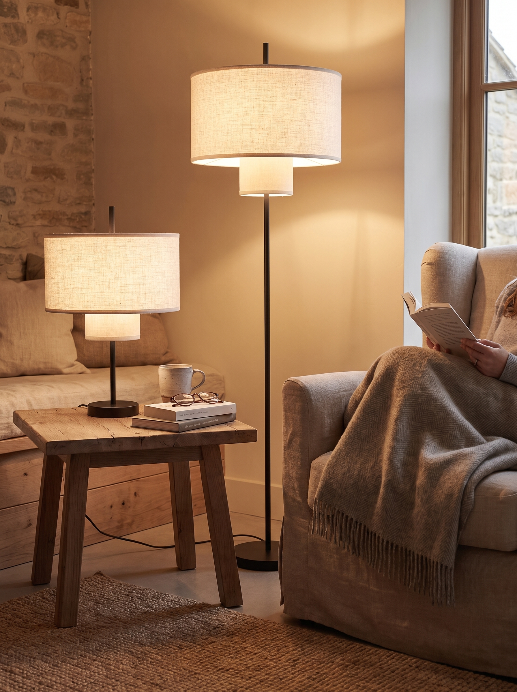 Floor lamp making a proper reading corner beside a chair