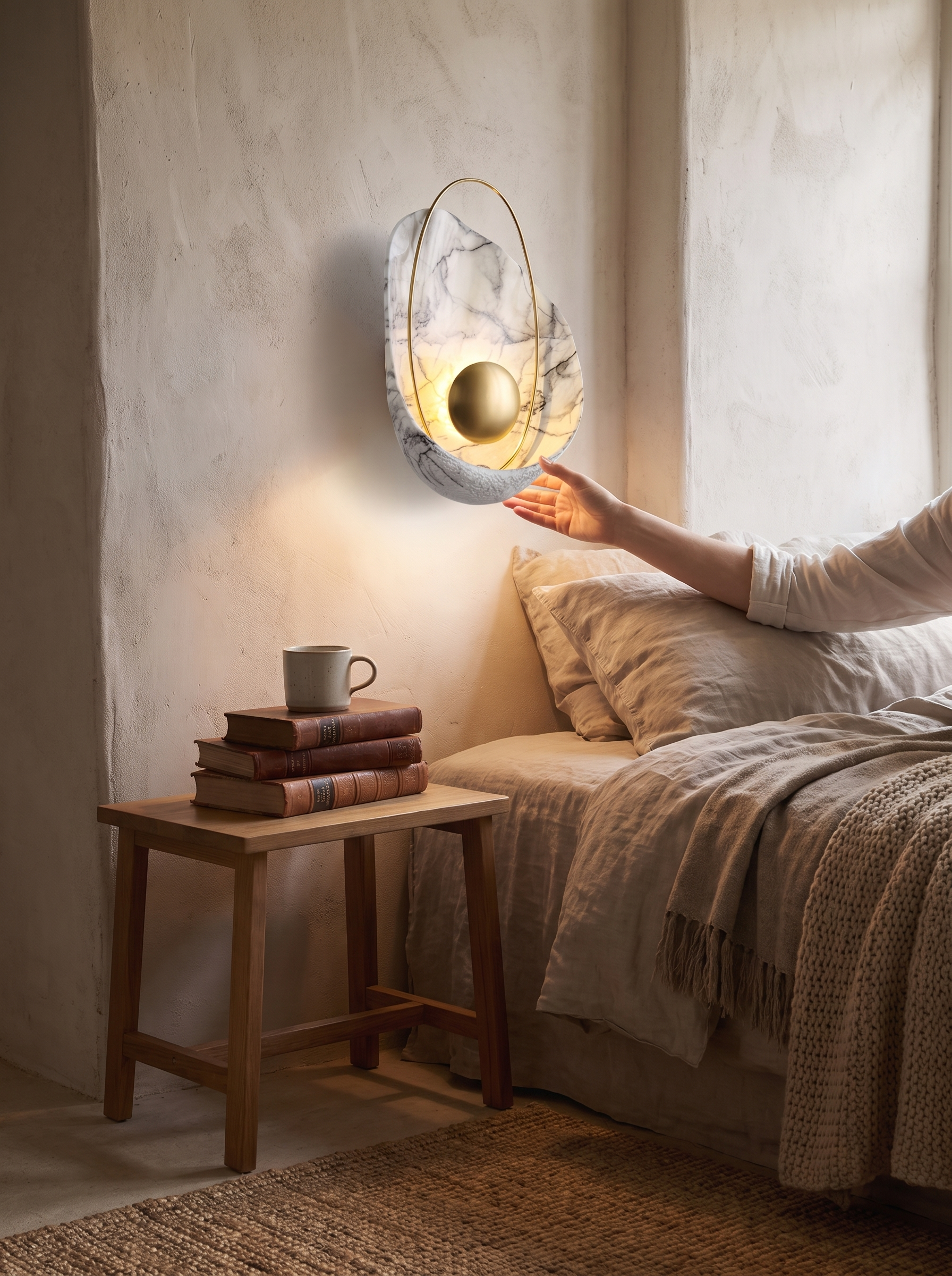 Shell wall light washing light up and down the plaster